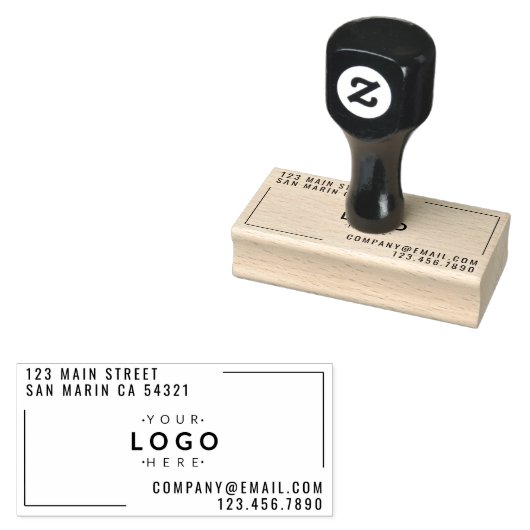 Modern Custom Business Company Logo Retouradres Rubberstempel (Gestempeld)