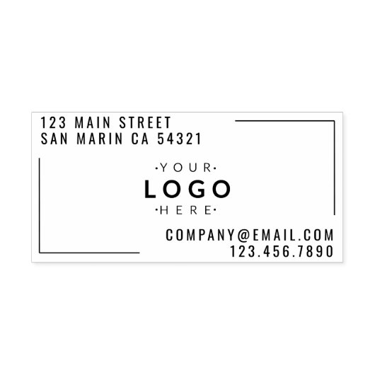 Modern Custom Business Company Logo Retouradres Rubberstempel (Afrduk)