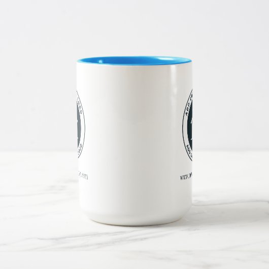 Modern Custom Business Logo Giveaway Tweekleurige Koffiemok (Center)