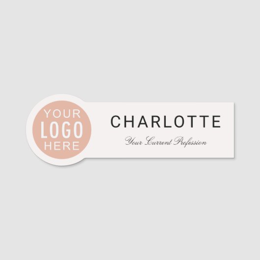 Modern Custom Business Logo Kantoor personeel Naamplaatje (Voorkant)