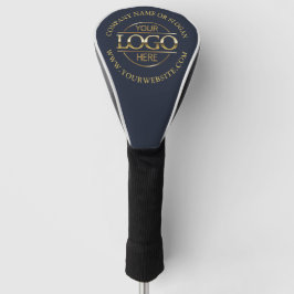 Modern Custom Business Logo Navy Blue Branded Golfheadcover