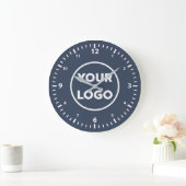 Modern Custom Business Logo op Navy Blue Grote Klok (Huis)