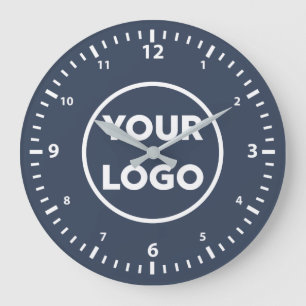 Modern Custom Business Logo op Navy Blue Grote Klok