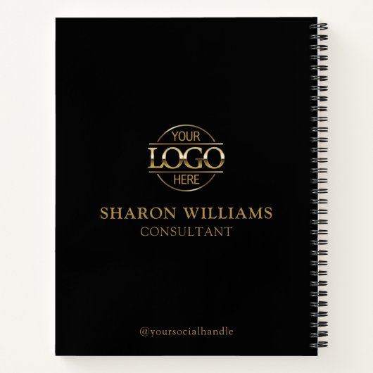 Modern Custom Business Logo Professional Branded Notitieboek (Achterkant)