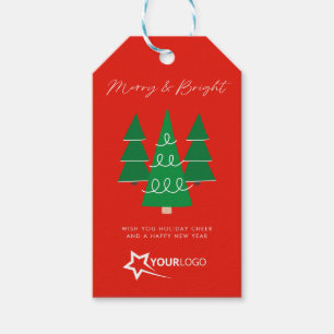 Modern Custom Business Logo Red Christmas Cadeaulabel