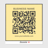 Modern Custom Business Name Url QR Code Template Sticker (Vel)