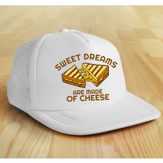 Modern Custom Cheese Bread Yellow Text Trucker Pet