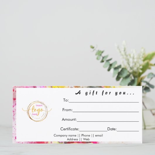 Modern Custom Classic Corporate Gift Certificaat (Staand voorkant)