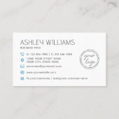 Modern Custom Color Logo Professional Elegant Blue Visitekaartje (Achterkant)