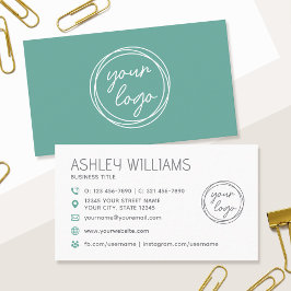 Modern Custom Color Logo Professional Green Visitekaartje