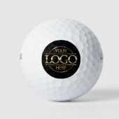 Modern Custom Company Business Logo Black Branded  Golfballen (Voorkant)
