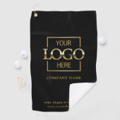 Modern Custom Company Business Logo Black Branded Golfhanddoek (Insitu)