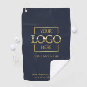 Modern Custom Company Business Logo Blue Branded  Golfhanddoek (Insitu)
