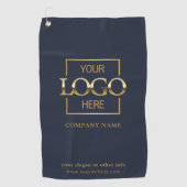 Modern Custom Company Business Logo Blue Branded  Golfhanddoek (Voorkant)
