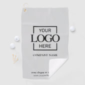 Modern Custom Company Business Logo Gray Branded  Golfhanddoek (Insitu)