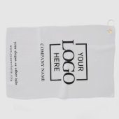 Modern Custom Company Business Logo Gray Branded  Golfhanddoek (Horizontaal)