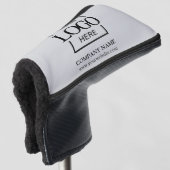 Modern Custom Company Business Logo Gray Branded  Golfheadcover (3/4 voorkant)