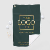Modern Custom Company Business Logo Green Branded  Golfhanddoek (Insitu)