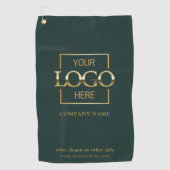 Modern Custom Company Business Logo Green Branded  Golfhanddoek (Voorkant)