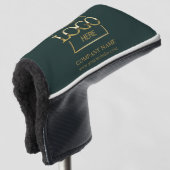 Modern Custom Company Business Logo Green Branded Golfheadcover (3/4 voorkant)
