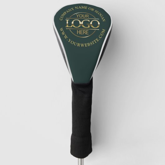 Modern Custom Company Business Logo Green Branded  Golfheadcover (Voorkant)