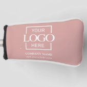 Modern Custom Company Business Logo Pink Branded  Golfheadcover (Voorkant)