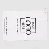 Modern Custom Company Business Logo White Branded Golfhanddoek (Horizontaal)