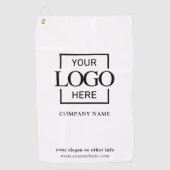Modern Custom Company Business Logo White Branded Golfhanddoek (Voorkant)