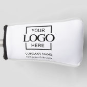 Modern Custom Company Business Logo White Branded  Golfheadcover (Voorkant)