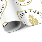 Modern Custom Company Logo Branded Business Gift Cadeaupapier (Rol Hoek)