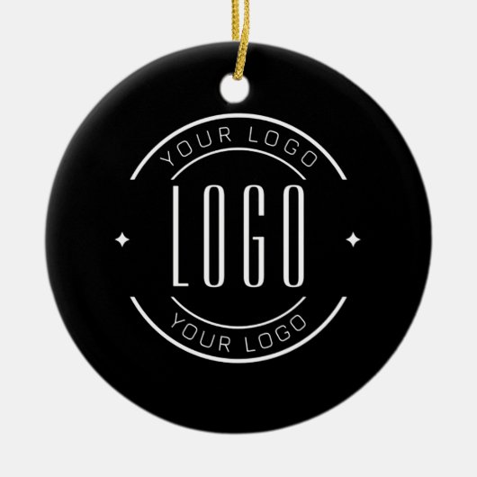 Modern custom company logo business branded keramisch ornament (Voorkant)
