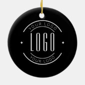 Modern custom company logo business branded keramisch ornament (Achterkant)