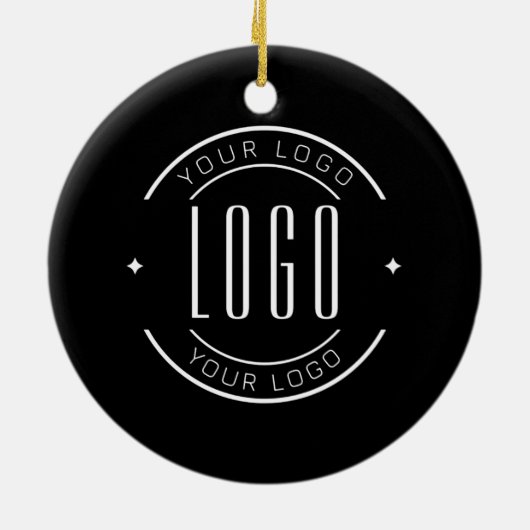 Modern custom company logo business branded keramisch ornament (Achterkant)