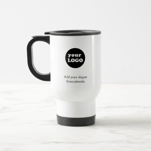 Modern Custom Company Logo Slogan Wit Reisbeker (Links)