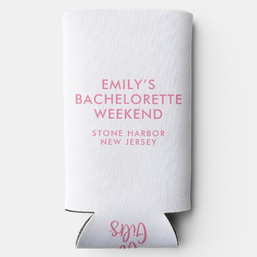 Modern Custom De Bruid Bachelorette Seltzer Blikjeskoeler (Achterkant)