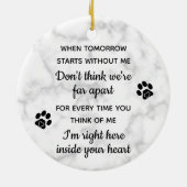 Modern Custom Dog Photo Herembrance Pet Memorial Keramisch Ornament (Achterkant)