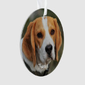 Modern Custom Dog Photo Herembrance Pet Memorial Ornament (voorkant)