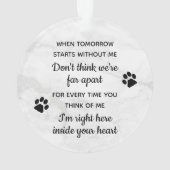 Modern Custom Dog Photo Herembrance Pet Memorial Ornament (achterkant)