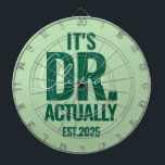 Modern Custom Dr. Name Date Dark Green Dartbord<br><div class="desc">Modern Custom Dr. Name Date Dark Green dart board.</div>