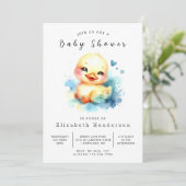 Modern Custom Duck Baby shower Kaart (Staand voorkant)