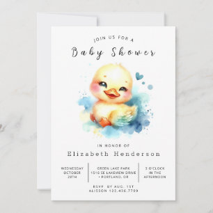 Modern Custom Duck Baby shower Kaart