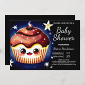 Modern Custom Elegant Muffin Boy Baby shower Kaart (Voorkant / Achterkant)