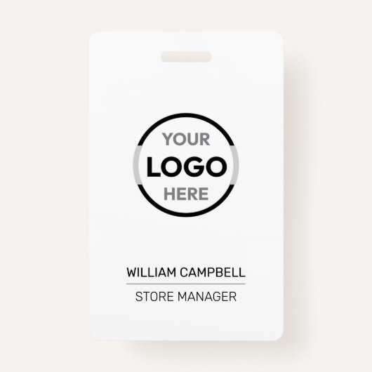 Modern Custom Employee Business Logo ID Badge (Voorkant)