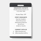 Modern Custom Event Logo Medewerker Identificatie Badge (Achterkant)