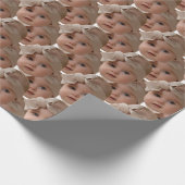 Modern Custom Face Creëer uw eigen Gift Christmas Cadeaupapier (Hoek)