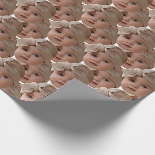 Modern Custom Face Creëer uw eigen Gift Christmas Cadeaupapier (Hoek)