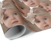 Modern Custom Face Creëer uw eigen Gift Christmas Cadeaupapier (Rol Hoek)