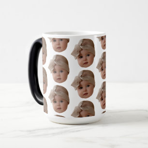 Modern Custom Face Grappige foto baby face Gift Magische Mok