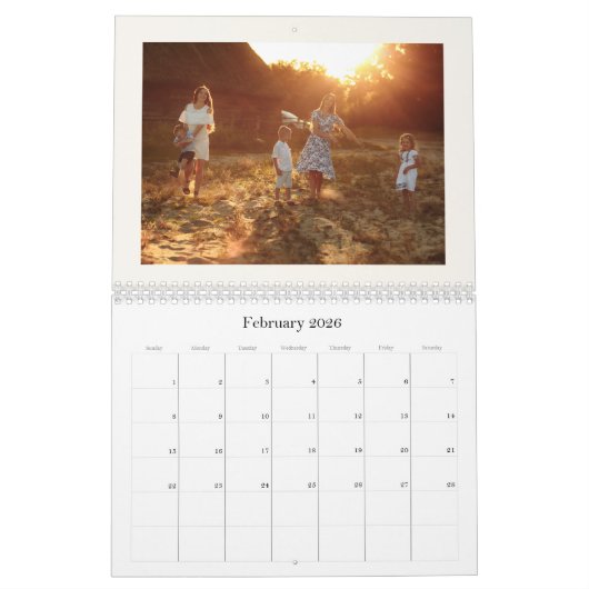 Modern Custom Family Name Photo Calendar 2026 Kalender (Feb 2026)