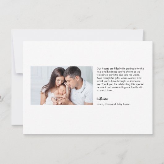Modern Custom Foto's Liefde & Bedankt Baby shower (Achterkant)